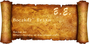 Boczkó Erika névjegykártya